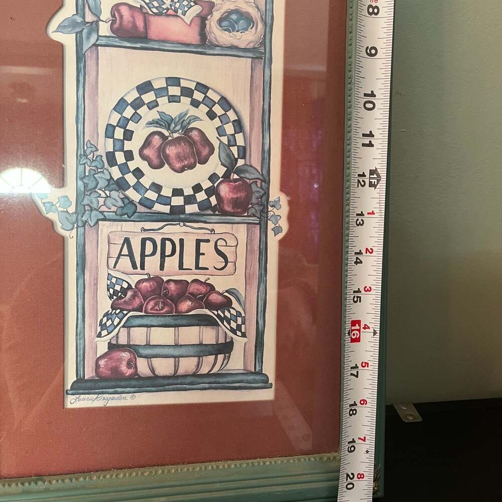 Home Interior Vintage Laurie Korsgaden APPLES & LONGABERGER BASKETS Art ❤️sj8j - Picture 3 of 4